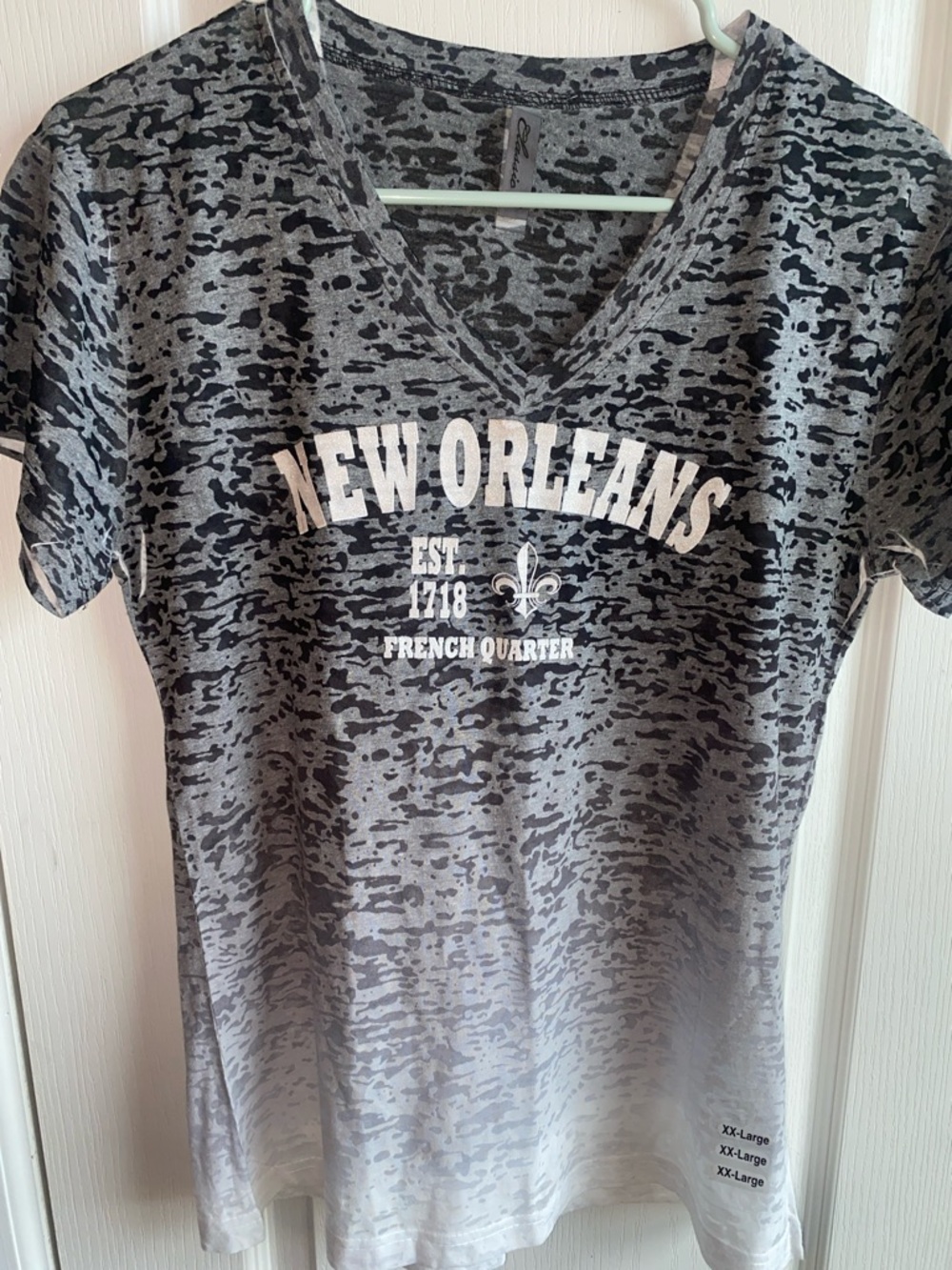 Classic Gray New Orleans V-Neck Graphic Tee